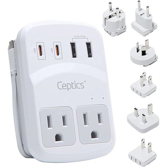 Ceptics World Travel Adapter Kit with USB Power