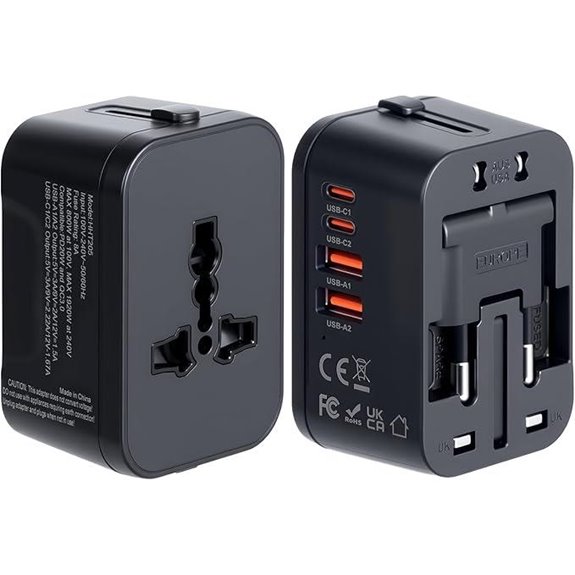 Universal Travel Adapter with USB-C and USB-A Ports