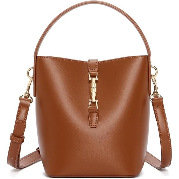 BOSTANTEN Small Vegan Leather Bucket Crossbody Bag
