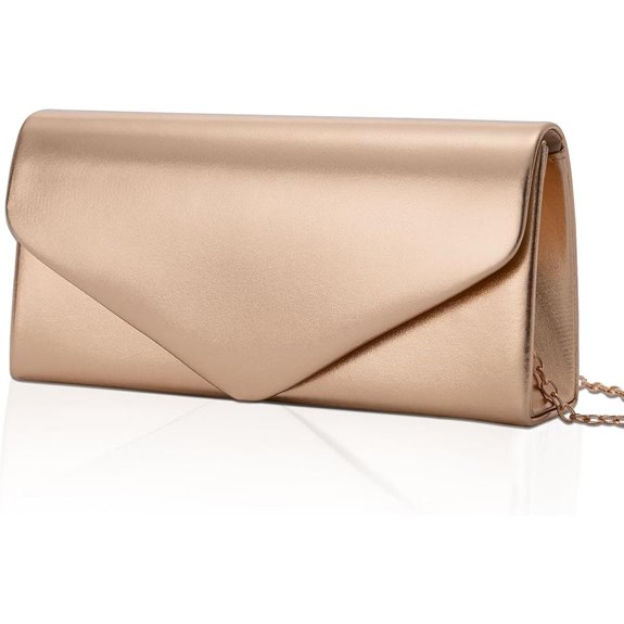 Larcenciel Vegan Leather Envelope Clutch with Chain