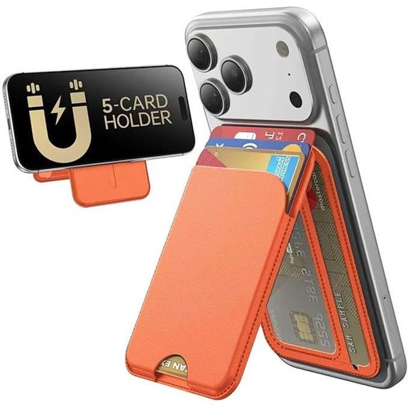 MagSafe Wallet with Stand RFID Blocking Vegan Leather