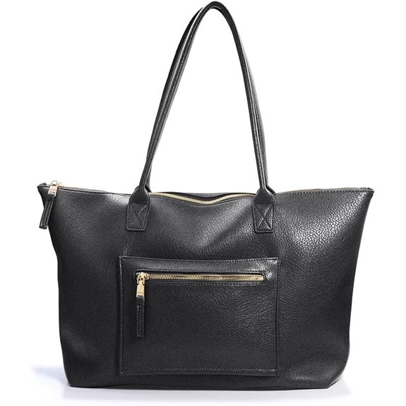 HOXIS Vegan Leather Tote with Trolley Sleeve
