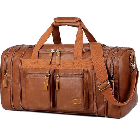 Vegan Leather Travel Duffel Bag for Men and Women
