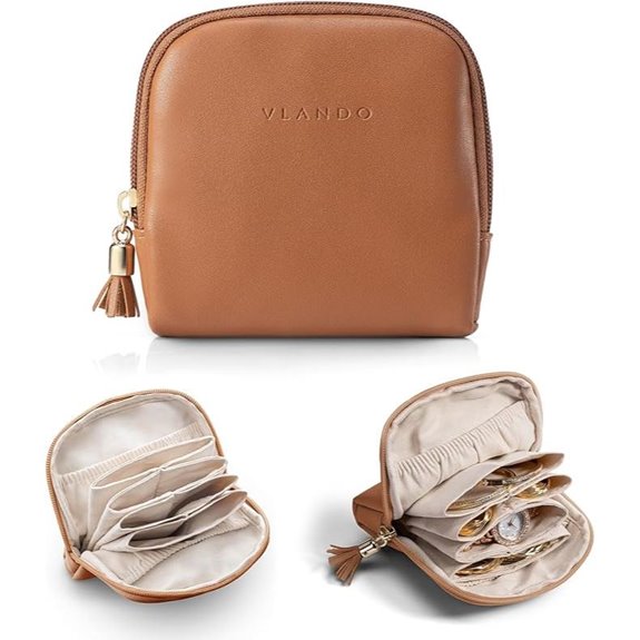 Vlando Small Velvet Travel Jewelry Organizer Bag