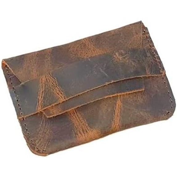 Genuine Leather Business Card Holder Case (Vintage Brown)