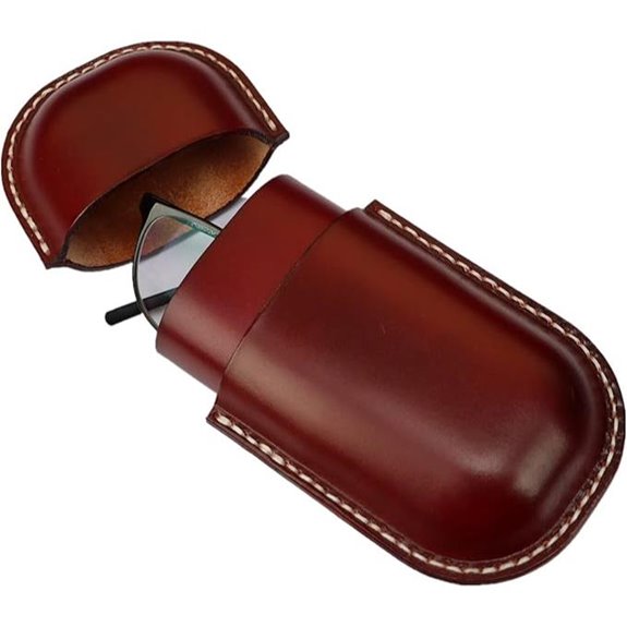 Leather Glasses Case Cowhide Vintage Travel Storage