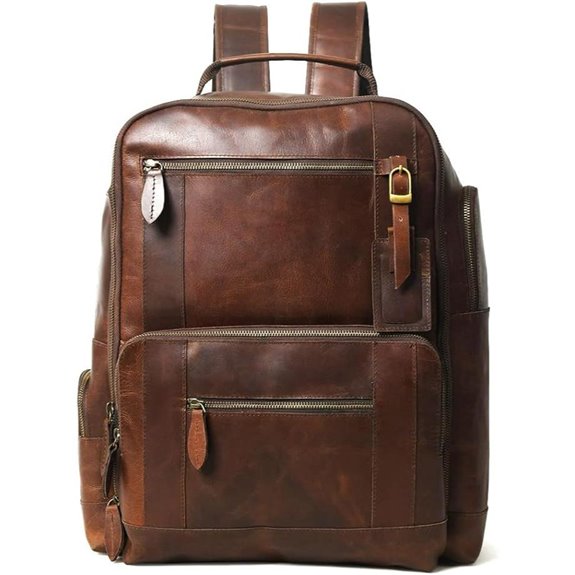 Vintage Leather Backpack for Men 16 Inches