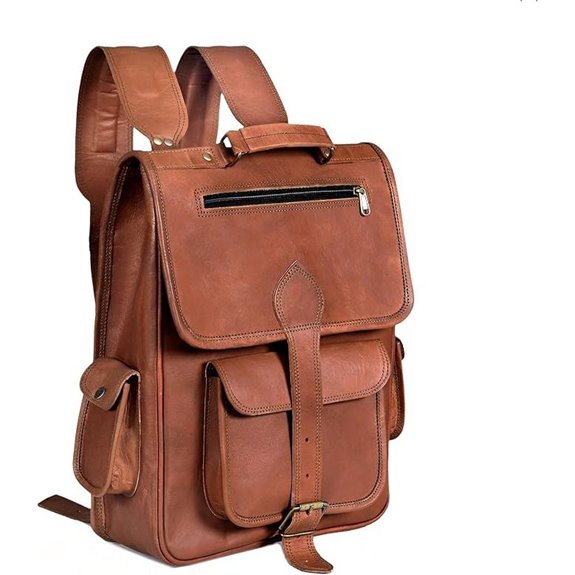 Vintage Leather Laptop Backpack for Men and Women