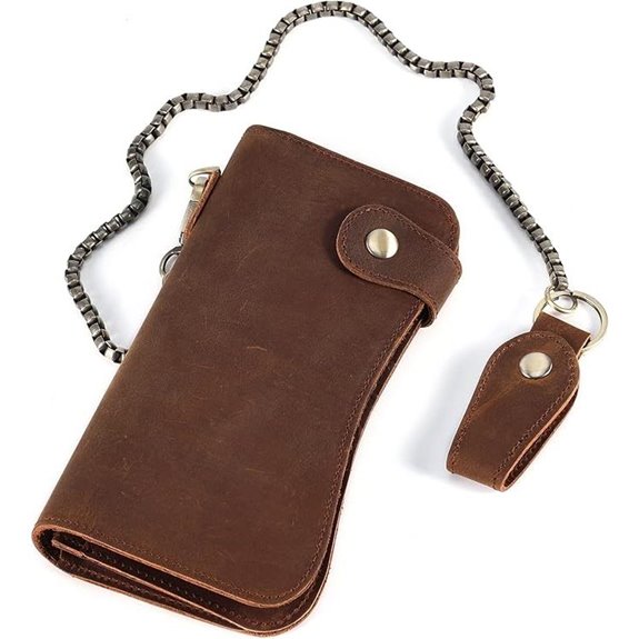 JOYIR Vintage Leather Wallet for Men with Chain