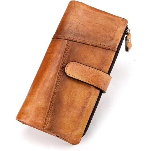LUKZIJAES Vintage Leather Wallet with RFID Blocking