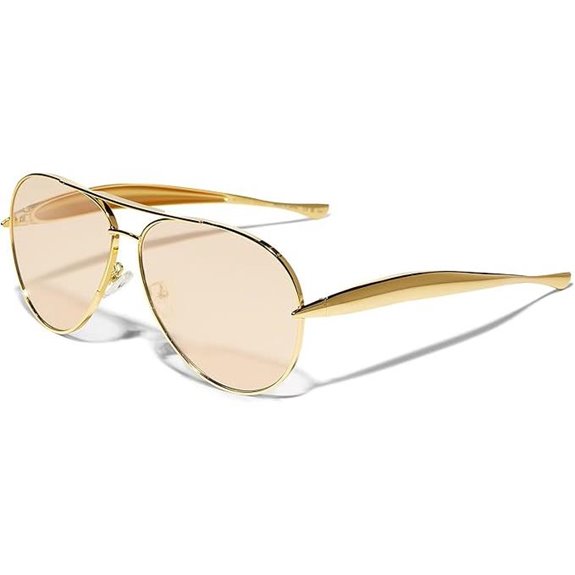 Retro Gold Aviator Sunglasses for Women & Men