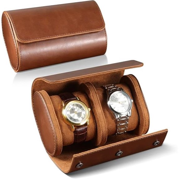 Roselle Watch Roll Travel Case for 2 Watches