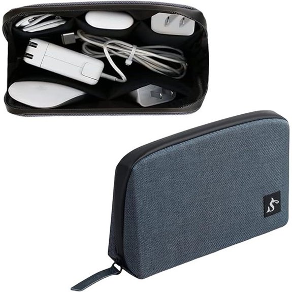 Electronics Travel Organizer Case with Water-Resistant Design