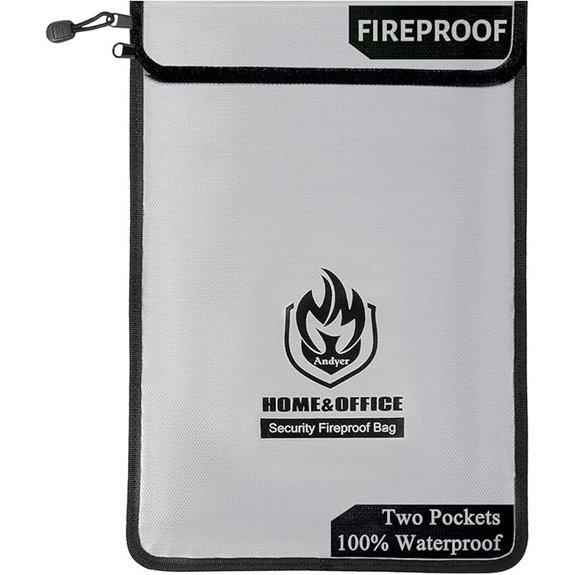 Fireproof Waterproof Document Bag with Pockets