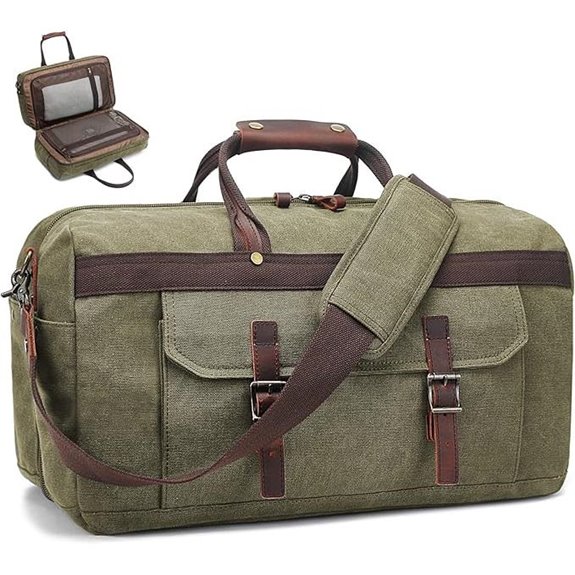 Waterproof Leather Canvas Duffle Bag for Travel