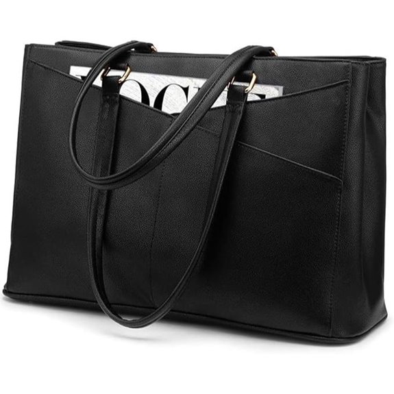 LOVEVOOK 15.6-Inch Waterproof Leather Laptop Tote