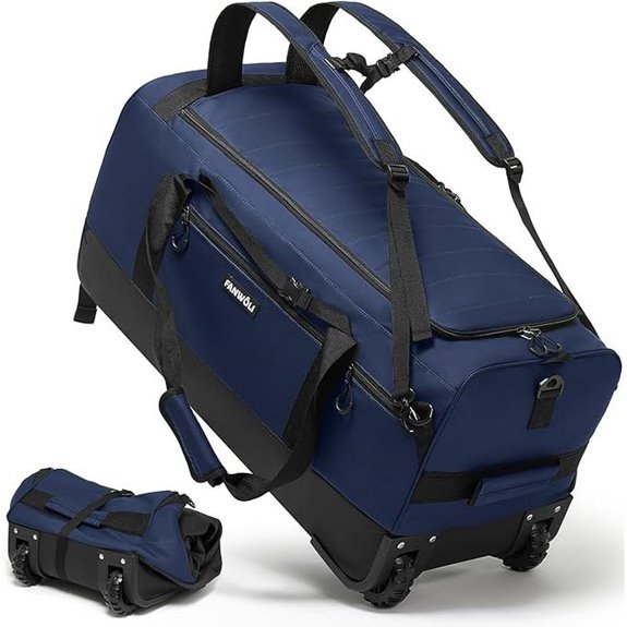 Fanwoli 30 Waterproof Rolling Duffel Bag with Backpack