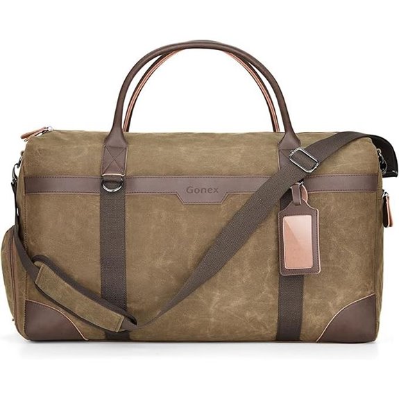 Gonex Waxed Canvas Travel Duffle Bag with Shoes