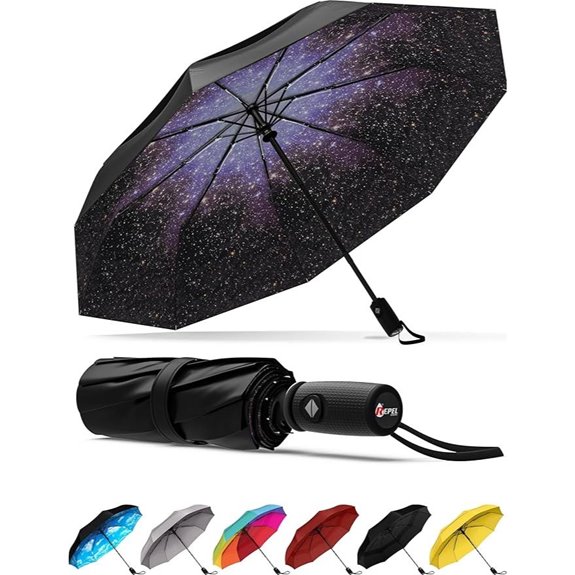 REPEL Windproof Travel Umbrella for Rain & Sun