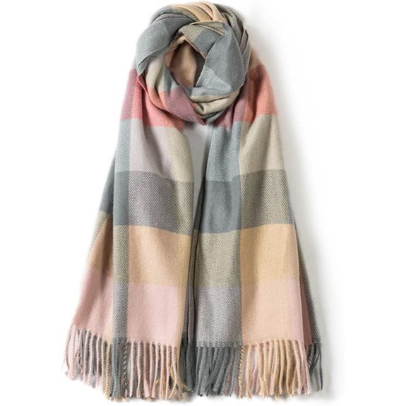 Villand Women's Wool Cashmere Checked Winter Scarf