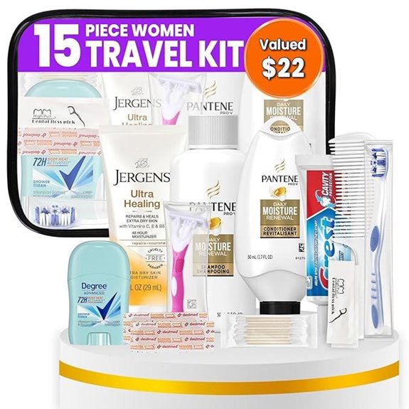 Trektote Women's Toiletry Kit with 15 Travel Essentials