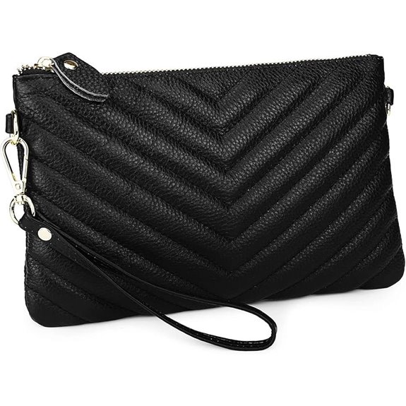 YALUXE Women's Leather Wristlet Clutch with Phone