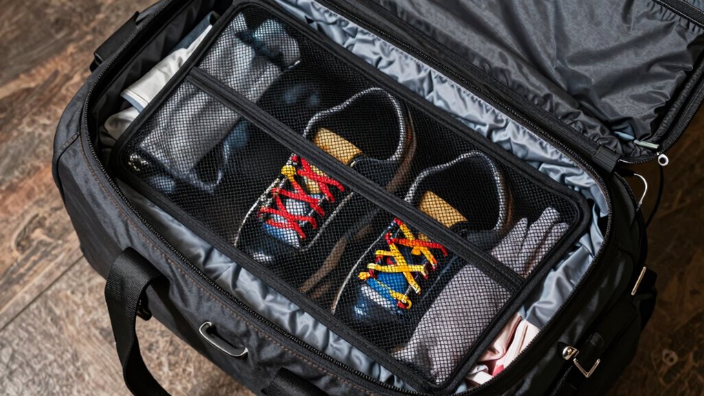 dedicated water resistant shoe storage