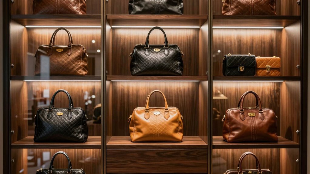 elegant boutique bag displays