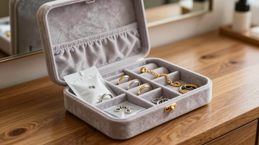 organized jewelry minimizes tarnish