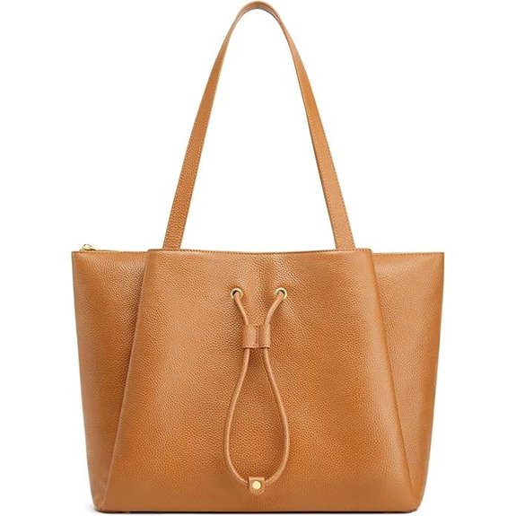 leather tote with laptop