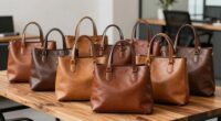lightweight leather work totes