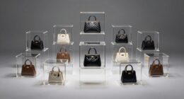 luxury acrylic handbag displays