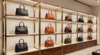 luxury handbag display shelves