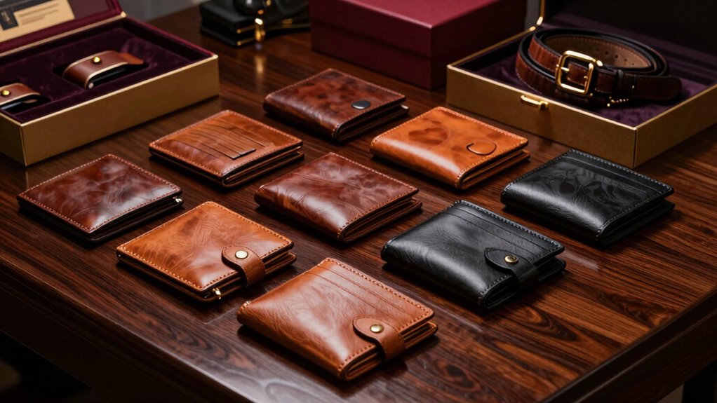 luxury leather accessory gift sets