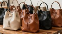 top leather bucket bags