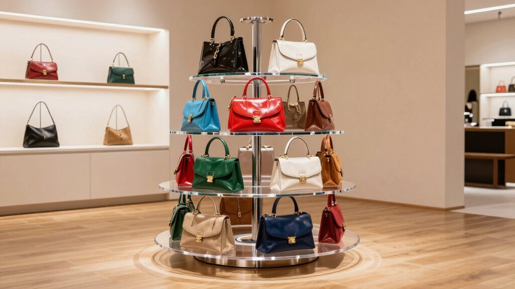 top rotating handbag stands
