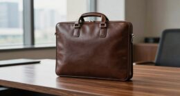 top slim leather briefcases