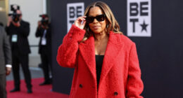 Queen Latifah Bundles Up in a Bold, Oversized Coat on the 2026 BET Awards Red Carpet