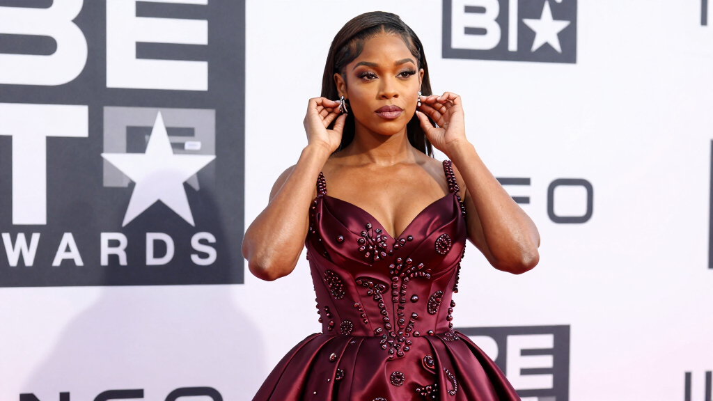 Teyana Taylor Wows in Bold Burgundy Gown at the 2026 BET Awards